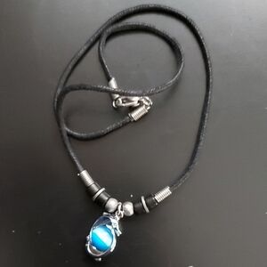 Blue Tigers EYE dolphin Necklace
